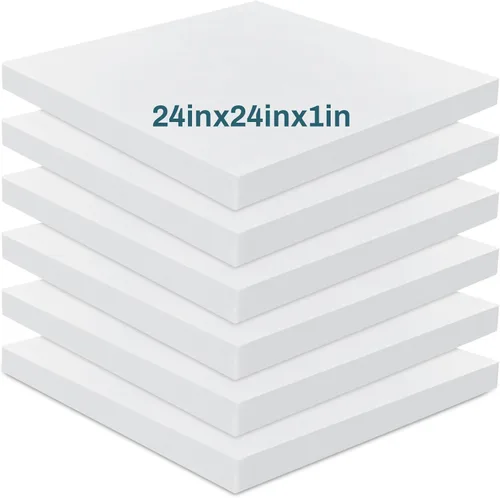 Miniatura 15 de Frienda Paquete de 6 Cojines de Espuma de Alta Densidad para Tapicería de 2" X 18" X 18" Cojín Cuadrado Blanco de Repuesto para Asiento o Uso