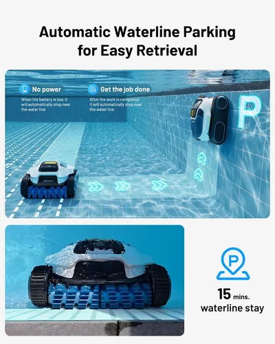 Miniatura 7 de Spino E1 - Limpiador robótico inalámbrico para piscina, robot de piscina para limpieza de paredes y líneas de flotación, camino de arco inteligente