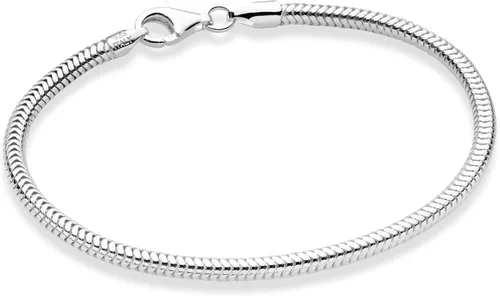 Miabella Solid 925 Sterling Silver Italian 3mm Snake Chain Bracelet for Women Men Teen Girls Charm Bracelet Made in Italy