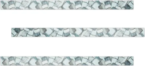 Kantu 2112002 Listello - Azulejo decorativo de cerámica, 1 pulgada, platino, paquete de 3