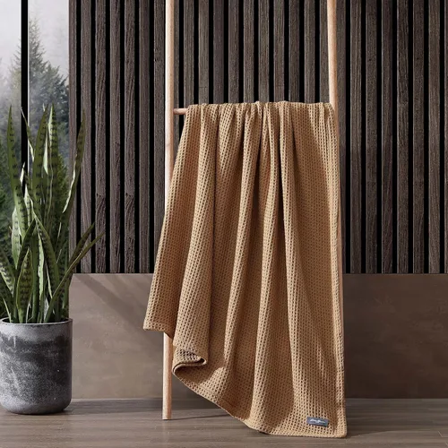 Miniatura 7 de Eddie Bauer - Manta tamaño King, ropa de cama 100% algodón suave con textura de tejido gofre, 400 GSM, manta para sofá o cama (marrón)