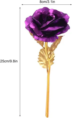 Miniatura 2 de Flor de lámina de oro de 24 quilates con lámina de oro artificial, regalo romántico para decoración de mesa del hogar ()