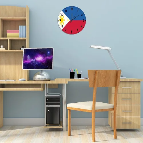 Miniatura 523 de Cheyan Reloj de pared con bandera de Canadá de 12 pulgadas, silencioso, sin tictac, de PVC, funciona con pilas, reloj redondo decorativo, regalo