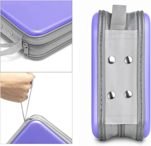 Miniatura 3 de Siveit Funda de CD, Estuche de CD/DVD de 40 Capacidad con Portafolios de Soporte de Bolsillo de Plástico Duro para Discos de DVD, Estuche de Lavanda