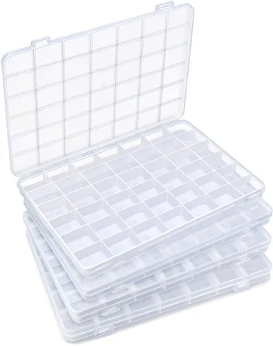 Miniatura 9 de IOOLEEM Caja organizadora de cuentas de plástico de 15 rejillas, caja de almacenamiento de contenedores, divisores para artes y manualidades