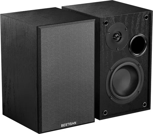 Miniatura 8 de BESTISAN Altavoces de estantería alimentados de 4 pulgadas con graves profundos, altavoces de monitor de estudio Bluetooth 5.0, altavoces de audio