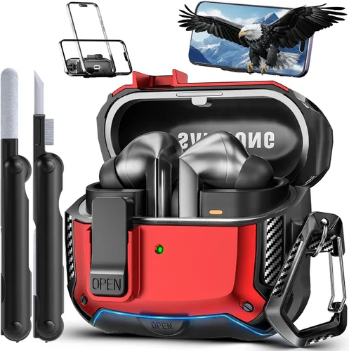 Miniatura 16 de Lock Fit Diseñado para Samsung Galaxy Buds3 FE (2025) / Buds3 Pro (2024) / Funda Buds 3 (2024), con kit de limpieza Cuerpo completo Resistente a