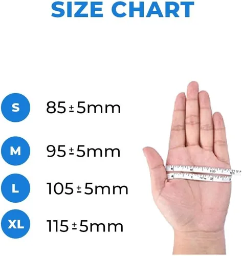 Miniatura 9 de Guantes de examen médico de nitrilo: sin polvo, no estériles, guantes desechables de 5 mil, color azul