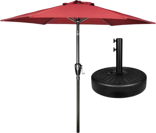 Miniatura 11 de Simple Deluxe sombrilla de patio de 7.5 pies, sombrilla de mesa para exteriores, sombrilla de jardín con botón de inclinación/manivela, 6 varillas