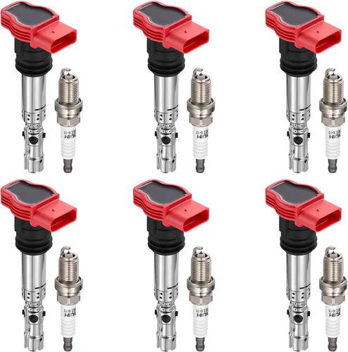 Miniatura 55 de BDFHYK Paquete de bobinas de encendido UF529 y bujías de iridio 4644 compatibles con Audi A3 A4 Allroad Quattro A5 Quattro Q5 TT Quattro Volkswagen