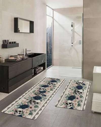 Miniatura 2 de Go-thic - Tapete de baño de Halloween para bañera, antideslizante, de secado rápido y absorbente, de tierra de diatomeas, para fregadero de cocina