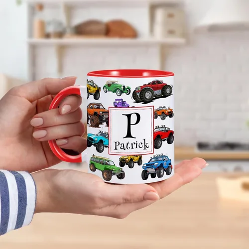 Miniatura 4 de Taza de café personalizada para niños con nombre e inicial, taza de cacao caliente personalizada para niños y niñas, taza de cerámica de 11 onzas