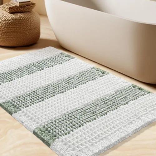 Miniatura 39 de Tapete de baño con diseño de gofre, moderno, bohemio, absorbente, antideslizante, ultrasuave, lavable a máquina, con letra de baño, dormitorio