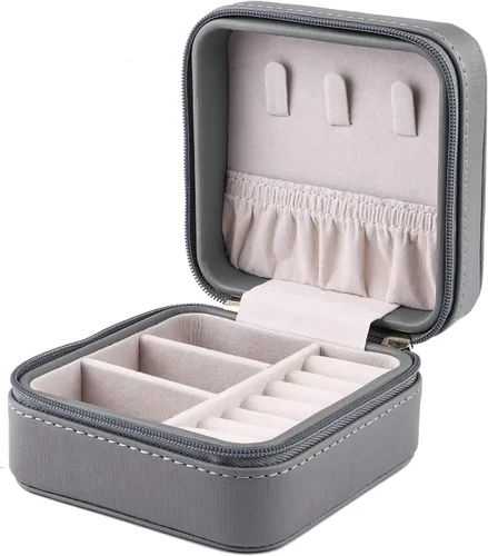 Miniatura 7 de Duomiila - Caja de joyería pequeña, mini organizador de viaje portátil, para anillos, aretes, collares. Un regalo para niñas y mujeres