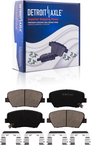 Miniatura 6 de Detroit Axle - Kit de frenos delanteros para Kia Sorento 2011-2013, 2010-2012 Hyundai Santa Fe, rotores de freno y pastillas de freno cerámicas