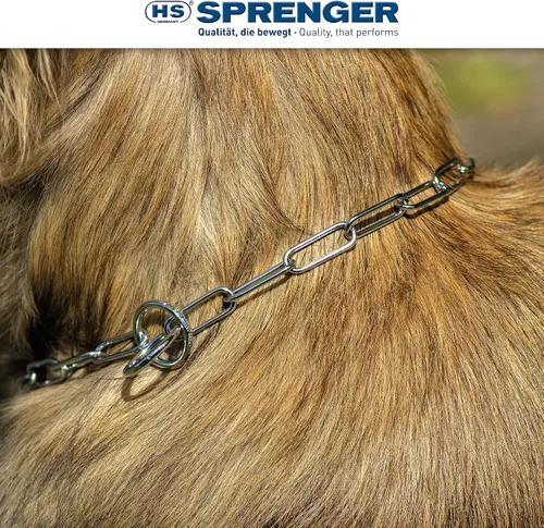 Miniatura 6 de Herm Sprenger - Collar de perro protector de piel de acero cromado - Enlace largo - Collar de entrenamiento profesional para perros pequeños