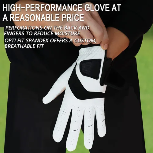 Miniatura 5 de FINGER TEN Guantes de golf para hombre, paquete de 5 unidades para mano izquierda y derecha, cómodos, suaves y con agarre para todo tipo de clima