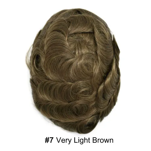 Miniatura 38 de Toupee Hair Piece For Men 100% Real Human Hair System Natural Looking Hairpieces For Men Hair Units Protesis Capilar Para Hombre 8''X10'' #610#6