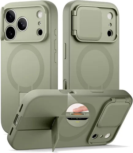Miniatura 43 de SURITCH - Funda para iPhone 17 Pro Max con cubierta de control de cámara, cubierta para cámara y soporte ajustable, compatible con MagSafe, a prueba