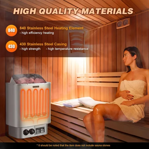 Miniatura 2 de Mxmoonant Calentador de sauna, 6 KW 220 V, calentadores eléctricos de sauna, estufa de vapor seco, baño de sauna para el hogar, hotel, spa, máx. 300