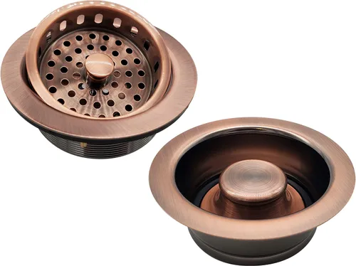 Miniatura 13 de Westbrass A2165-01 - Colador grande de cesta de cocina estilo poste de 4-1/4 pulgadas con brida de eliminación de residuos y tapón de drenaje, latón