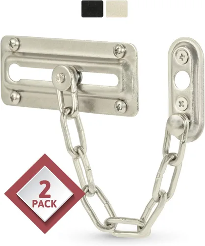 Miniatura 11 de Jack N'Drill - Paquete de 2 cerraduras de cadena para puerta, cerradura de cadena exclusiva con longitud de cadena extendida, 100% seguridad a