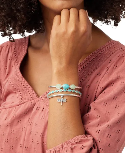 Miniatura 2 de Lucky Brand Juego de pulseras, pulseras de libélula turquesa plateadas, Tono plateado