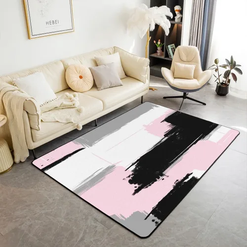 Miniatura 27 de Feelyou Tapete de interior de arte abstracto para niños y niñas, alfombra geométrica de 3 x 5 pulgadas, ultra suave, retro, circular, geométrica