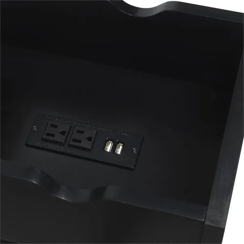 Miniatura 4 de Convenience Concepts Oxford - Mesa auxiliar abatible con estación de carga de 23.75 pulgadas, moderna mesa de sala de estar con puertos USB y tomas