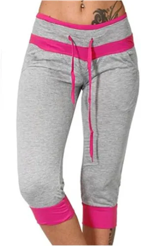 Miniatura 122 de Pantalones capri para mujer, estilo casual, de verano, elásticos, de cintura alta, pantalones de yoga, ajuste atlético, pantalones deportivos