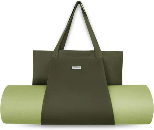 Bolsas de yoga Cwokarb para mujeres con bolsas para esteras de yoga, tote de lona para pilates, bandolera para el hombro, para viajes, oficina,