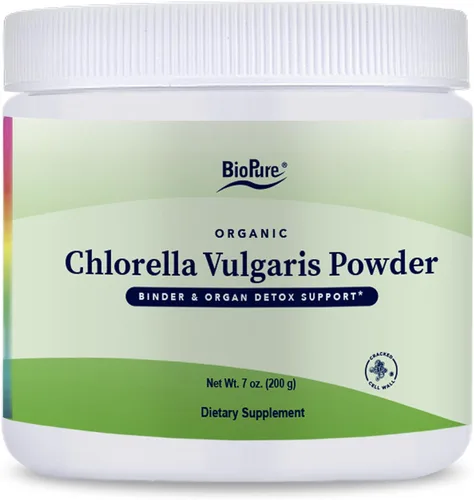 BioPure Chlorella Vulgaris Powder - Superalimento nutritivo denso en nutrientes lleno de proteínas, vitaminas, minerales y aminoácidos para