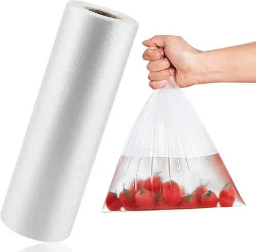 LabelMore Bolsas de plástico para productos en rollo, transparentes, bolsas de almacenamiento de alimentos para pan, verduras, frutas y carne, 350