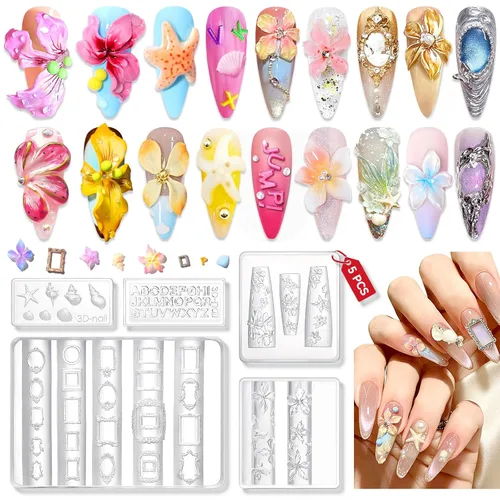 Miniatura 8 de SAVILAND Juego de gel de uñas de escultura 3D: gel de pintura para esculpir 3D cremoso en blanco y negro para moldear arte de uñas en relieve 3D