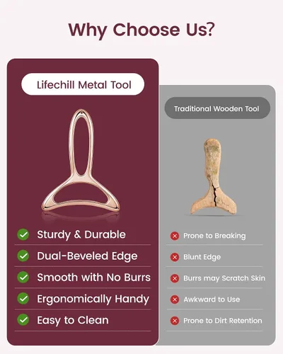 Miniatura 7 de lifechill Masajeador de drenaje linfático y herramientas de masaje anticelulitis para esculpir el cuerpo, gua sha de metal y raspador muscular