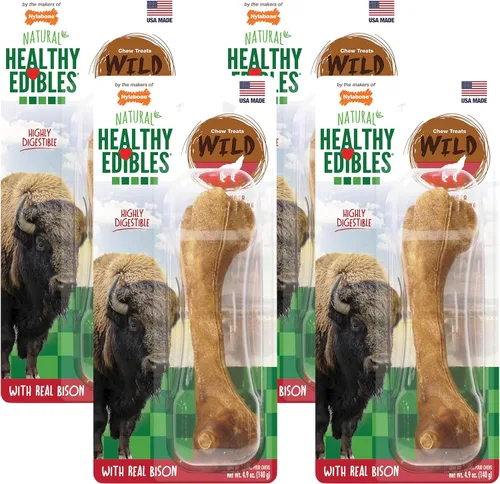 Miniatura 15 de Nylabone Healthy Edibles WILD - Golosinas naturales masticables para perros grandes, de larga duración, para perros saludables, cuernos masticables
