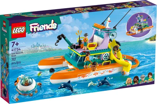 Miniatura 8 de LEGO Friends Sea Rescue Boat 41734 - Juego de juguetes de construcción para niños y niñas a partir de 7 años que aman el mar, incluye 4 mini