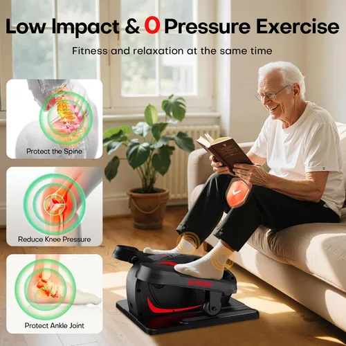 Miniatura 6 de Under Desk Elliptical Machine, Electric Elliptical Leg Exerciser While Sitting for Seniors with Upgraded 15 Speeds & 12 Auto Mode, Forward & Reverse