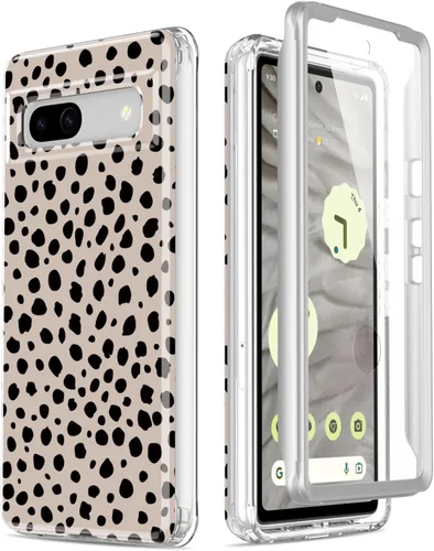 Esdot Funda para Google Pixel 7A con protector de pantalla integrado, funda resistente de grado militar con diseños lindos de moda para mujeres y