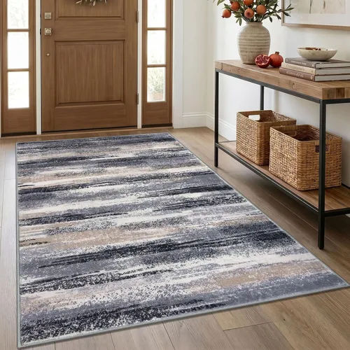 Miniatura 54 de Alfombra de pasillo moderna Lansny 2 x 6 pulgadas, alfombra de cocina lavable verde mostaza multicolor, alfombra antideslizante suave para pasillo