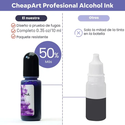 Miniatura 6 de CHEAPART Juego de tinta de alcohol de 24 colores vibrantes, tinte de resina de alta concentración, secado rápido, a base de alcohol, pigmento
