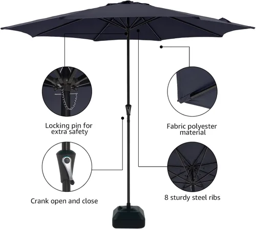 Miniatura 2 de COBANA Patio Umbrella with Base Included, Outdoor Market Table Umbrella with Umbrella Stand Weights