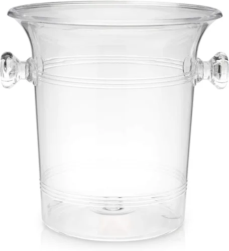 Miniatura 4 de Cubo de Hielo de Acrílico Transparente Verdadero con Asas, Capacidad de 3 Litros, Cubo Duradero para Vino y Champán, Perfecto para Fiestas, BBQs