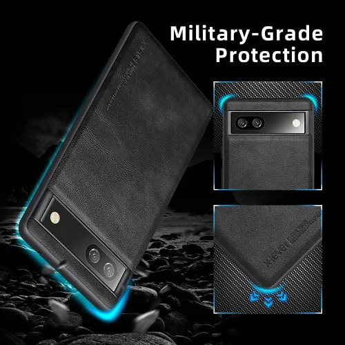 Miniatura 2 de X-level Funda delgada de piel sintética para Google Pixel 6A, funda delgada y delgada de TPU suave, a prueba de golpes, funda protectora para Google