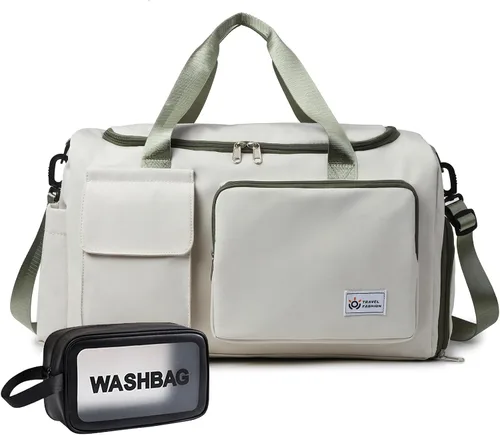 Miniatura 29 de Bolsa de Gimnasio Pequeña para Mujer, Bolsa de Lona de Viaje, Bolsa de Fin de Semana con Compartimento para Zapatos