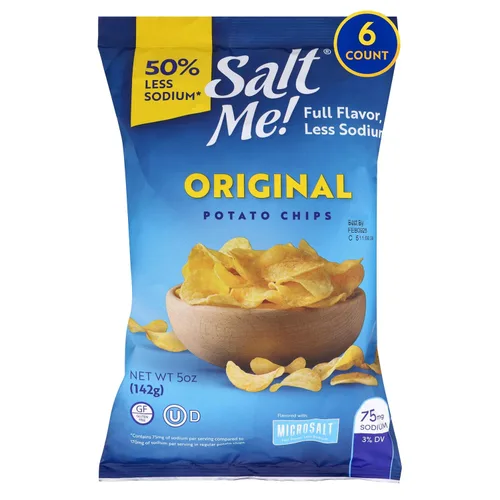 Miniatura 11 de SaltMe! Paquete variado de 4 sabores, 50% bajo en sal, Kosher, sin OMG, Better for You, Original-BBQ-SC & Onion-Ched & Sour Cream 5 onzas, paquete