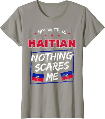 Miniatura 49 de My Wife Is Haitian Republic of Haiti Heritage Roots - Camiseta con bandera, Negro, S