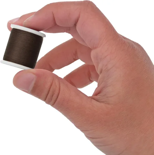 Miniatura 6 de Hilo para abalorios Miyuki – Hilo de nylon previamente encerado para proyectos de enhebrado, carrete de 50 m/55 yardas, color marrón, diámetro