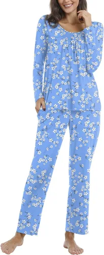 Miniatura 2 de TAOHUADAO Conjunto de pijama de otoño para mujer, 2 piezas, ropa de dormir con bolsillos