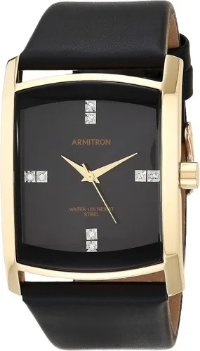 Miniatura 7 de Armitron Reloj con correa de cuero con detalles de cristal genuino para hombre